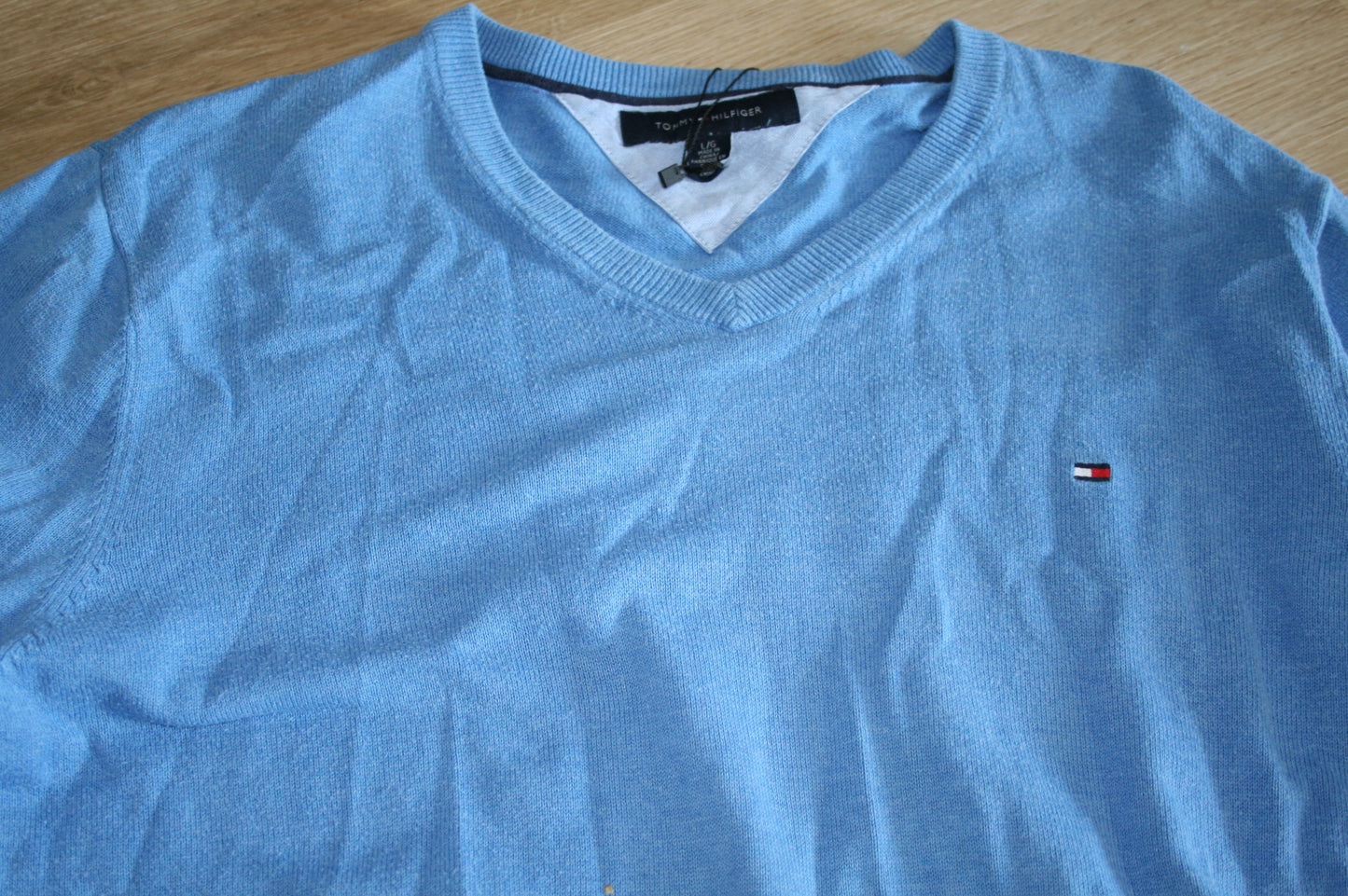 TOMMY HILFIGER Damen Pullover Gr.XS Strick Sweatshirt Sweater Blau Baumwolle