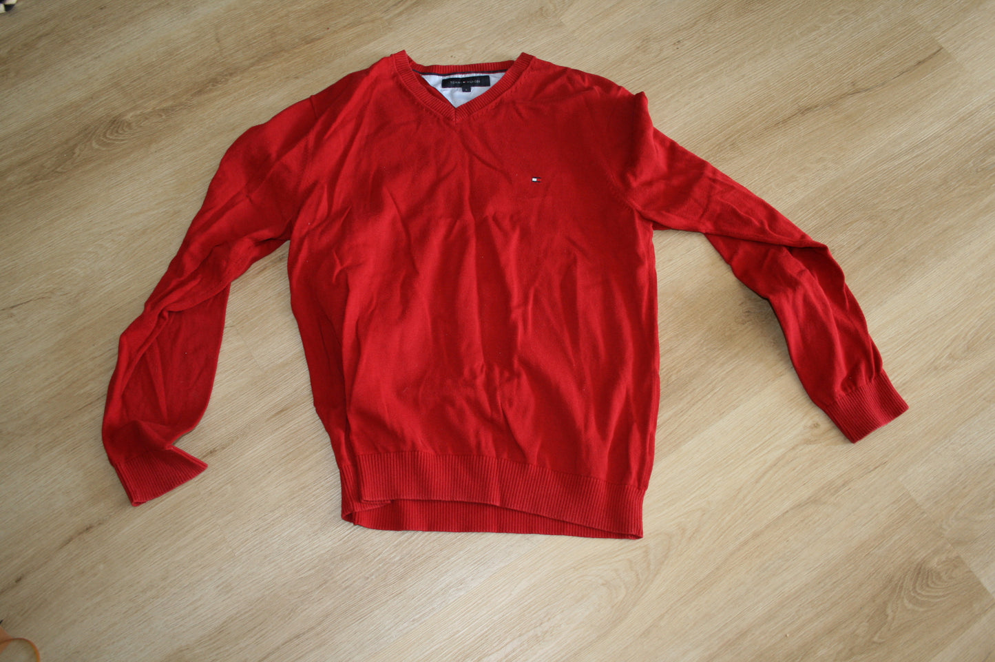 Tommy Hilfiger Pullover L Rot Herren Sweatshirt Feinstrick