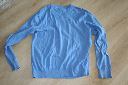 TOMMY HILFIGER Damen Pullover Gr.XS Strick Sweatshirt Sweater Blau Baumwolle