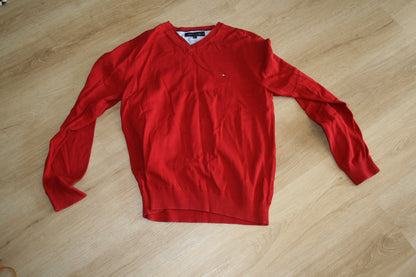 Tommy Hilfiger Pullover L Rot Herren Sweatshirt Feinstrick